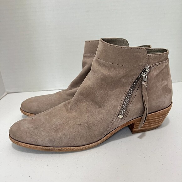 Sam Edelman Packer Taupe Tan Nubuck Leather Bootie Ankle Boots Women's 8 M - Picture 2 of 11